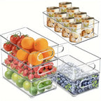 Clear Stackable Fridge Organizer Bin & Desktop Storage Box