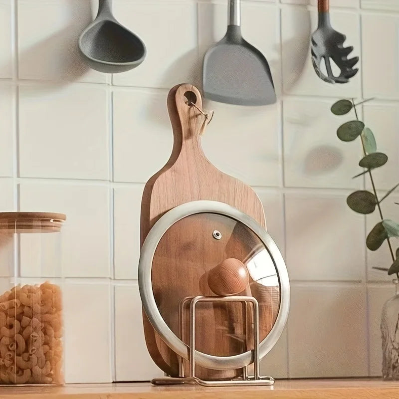 Stainless Steel Pot Lid and Cutting Board Organizer Rack