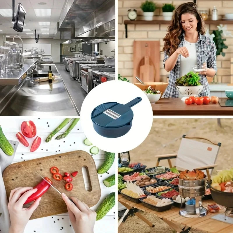 9-in-1 Vegetable Chopper, Slicer & Grater with Aluminium Blades
