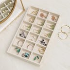 Velvet Jewelry Box Tray Drawer Organizer for Rings Earrings Necklaces Bracelets