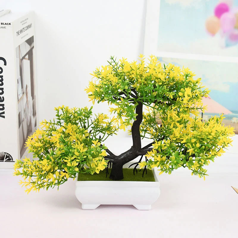 Artificial Bonsai Small Tree in Pot | Faux Desktop Plant Decor
