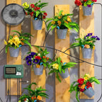 Solar Drip Irrigation Kit with Auto Timer and 15M Hose for Greenhouse and Potted Plants