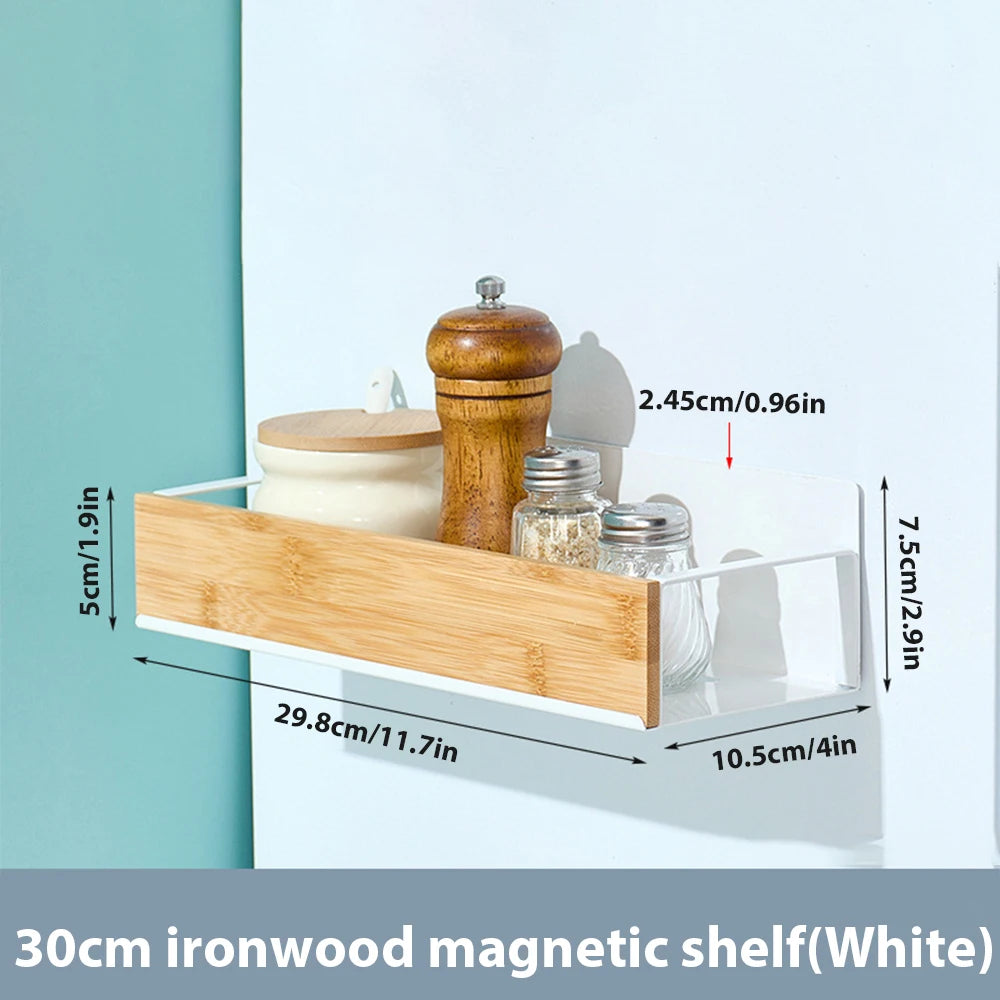 Magnetic Fridge Side Spice Rack – Black Iron Wall Mount