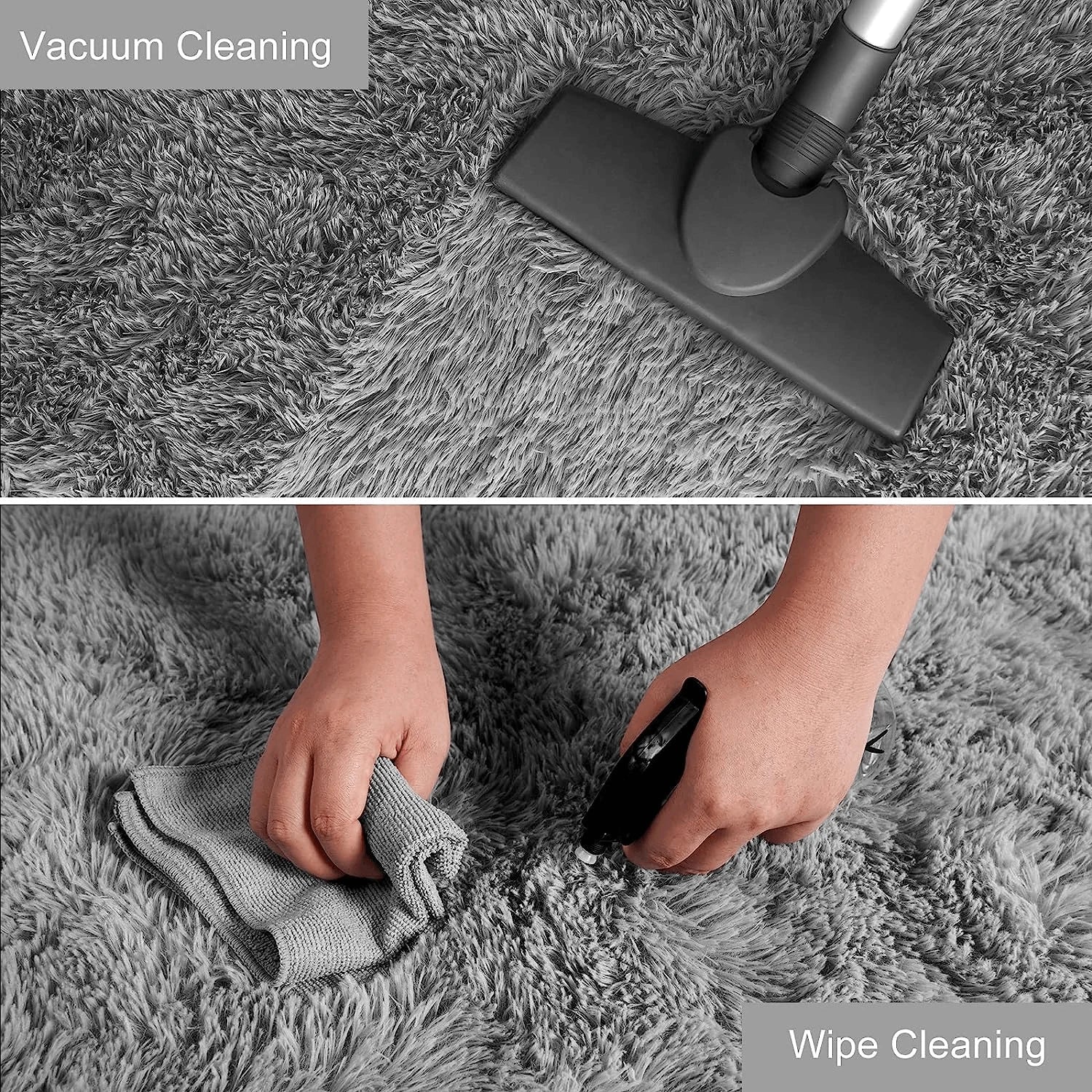 Soft Shaggy Area Rug Fluffy Non-Slip Bedroom & Living Room Carpet