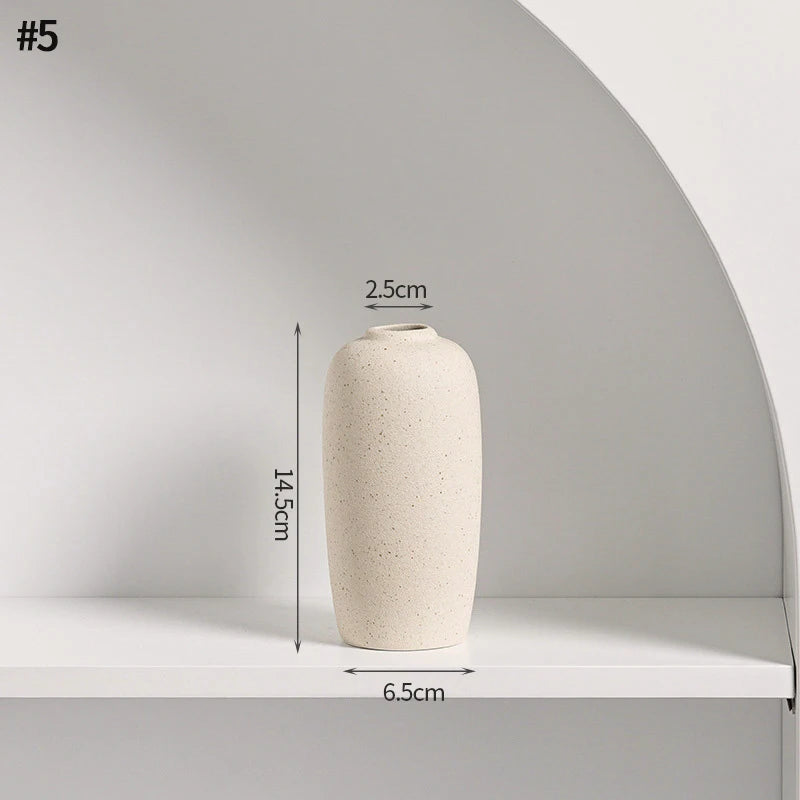 White Nordic Ceramic Vase for Dried Flowers and Home Decor