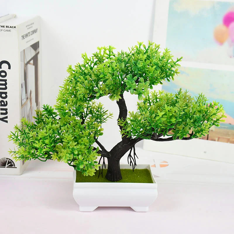 Artificial Bonsai Small Tree in Pot | Faux Desktop Plant Decor