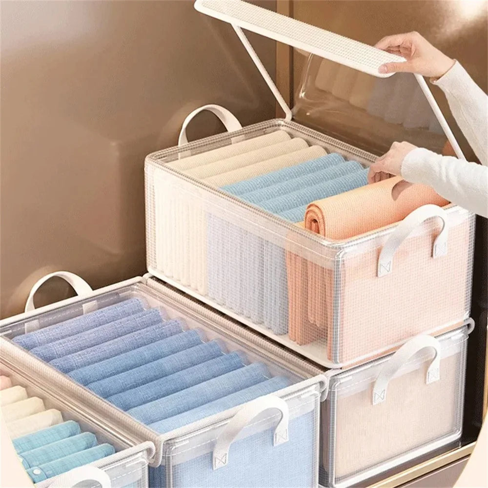 Transparent PVC Storage Basket with Stainless Steel Frame