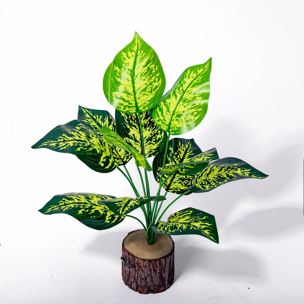 Artificial Monstera Plant with Tropical Faux Palm Leaves 43cm