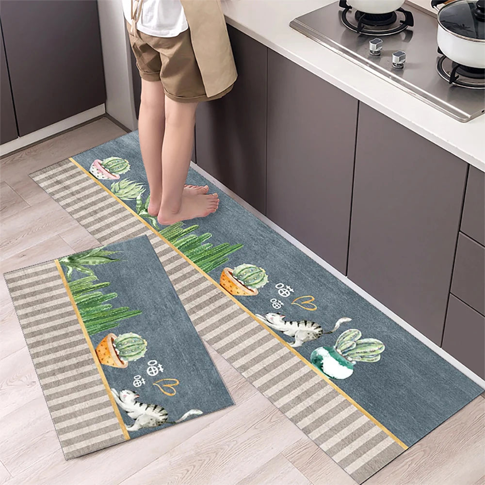 Crystal Velvet Non-Slip Kitchen Runner Rug – Absorbent & Soft