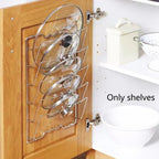 5-Tier Wall Mounted Pot Lid Rack & Pan Organizer – Stainless Steel