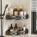 No-Drill Corner Shower Caddy Shelf | Adhesive Bathroom Storage Rack