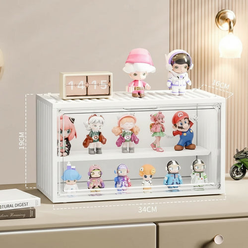 3-Tier Acrylic Display Case Dustproof Step Shelf for Figures & Jewelry